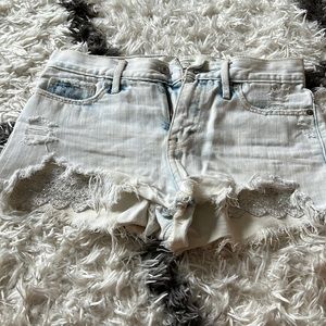 light wash jean shorts